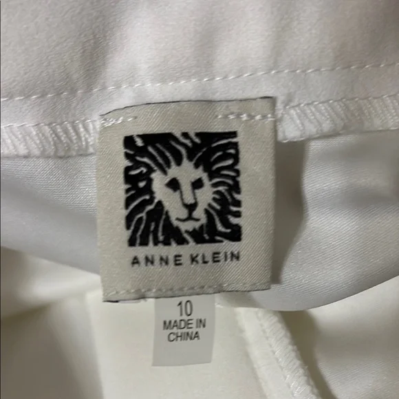 Anne Klein Pants Womens 10 Ivory High Rise Wide Leg Professional Office Career - Picture 11 of 13
